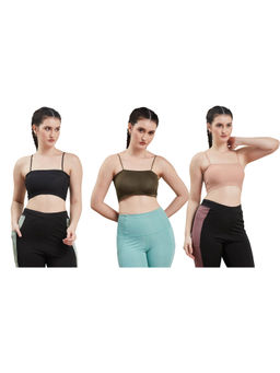 Secrets By ZeroKaata - Assorted Lightly Padded Sports Bra Women (Pack of 3)