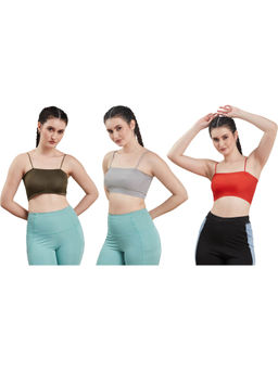 Secrets By ZeroKaata - Assorted Lightly Padded Sports Bra Women (Pack of 3)