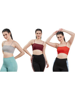 Secrets By ZeroKaata - Assorted Lightly Padded Sports Bra Women (Pack of 3)