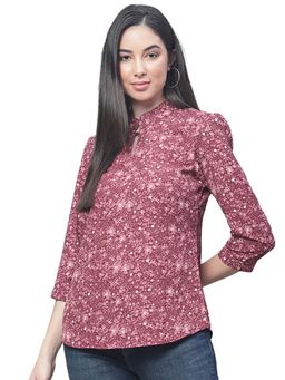 Cantabil - Women Maroon Printed Casual Top