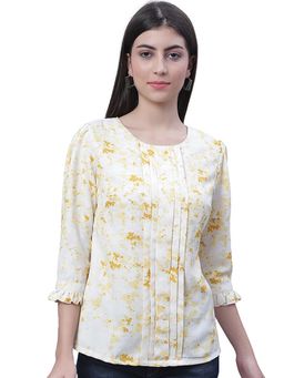 Cantabil - Women Yellow Printed Casual Top