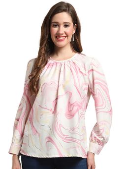 Cantabil - Women Pink Printed Casual Top