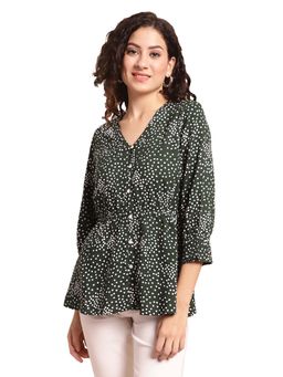 Cantabil - Women Green Printed Casual Top