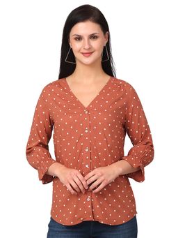 Cantabil - Women Brown Printed Casual Top