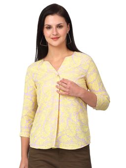 Cantabil - Women Yellow Printed Casual Top