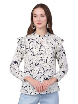 Cantabil - Women Off-White Printed Casual Top