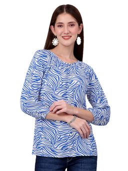 Cantabil - Women Blue Printed Casual Top