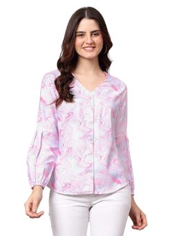 Cantabil - Women Pink Printed Casual Top