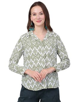 Cantabil - Women Green Printed Casual Top
