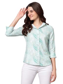 Cantabil - Women Green Printed Casual Top