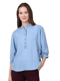 Cantabil - Women Blue Solid Casual Top