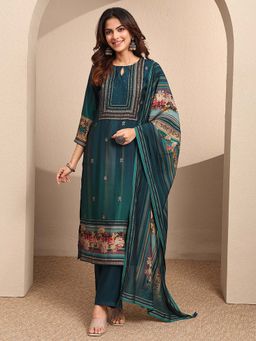 Libas - Silk Blend Straight Kurta With Pant & Dupatta