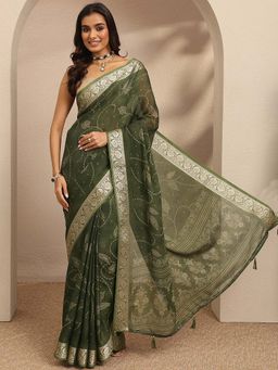 Libas - Woven Design Pure Georgette Saree With Unstitched Blouse
