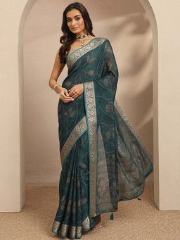 Libas - Woven Design Pure Georgette Saree With Unstitched Blouse
