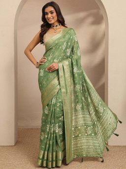 Libas - Woven Design Pure Georgette Saree With Unstitched Blouse
