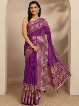 Libas - Printed Pure Georgette Saree With Unstitched Blouse