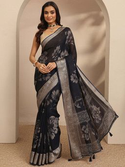 Libas - Printed Pure Georgette Saree With Unstitched Blouse