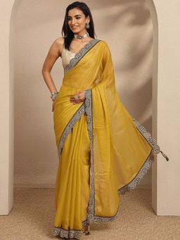 Libas - Embellished Organza Saree With Unstitched Blouse