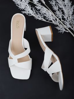 Inc.5 - White Casual Block Heels