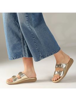 Inc.5 - Gold Casual Flatform Sandals