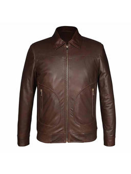 Saint G - Ellis Brown Leather Mens Cafe Racer Jacket
