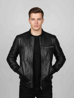 Saint G - Edith Black Leather Mens Jacket