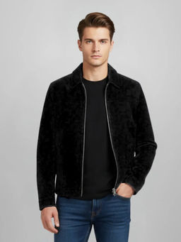 Saint G - Aris Black Suede Leather Mens Jacket