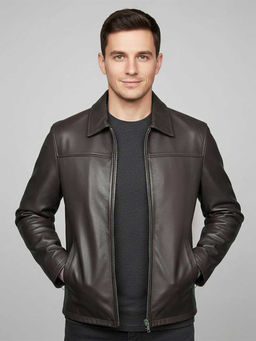 Saint G - Jory Chocolate Leather Mens Jacket