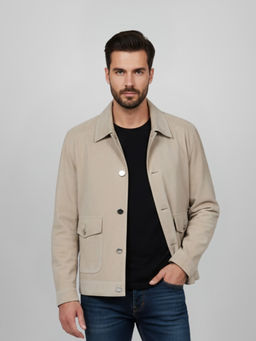 Saint G - Boris Off White Leather Mens Jacket