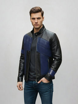 Saint G - Vittorio Black Leather Mens Jacket