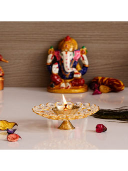 eCraftIndia - Bowl Shape Crystal Tea Light Holder - Small