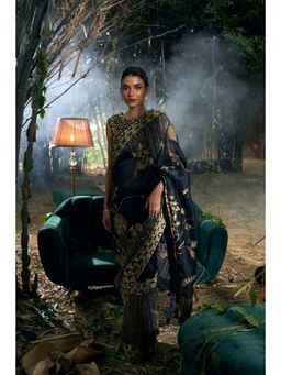Shreeka - Black Embellished Saree with Stitched Blouse