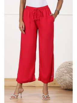 Biba - Women Red Rayon Palazzo