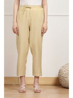 Biba - Women Beige Cotton Pant