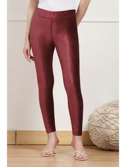 Biba - Women Wine Viscose Solid Leggings