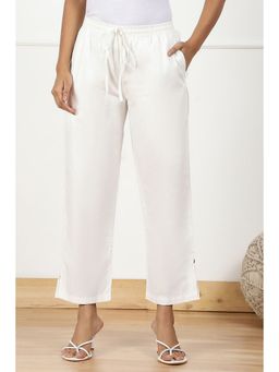 Biba - Women White Cotton Straight Pant
