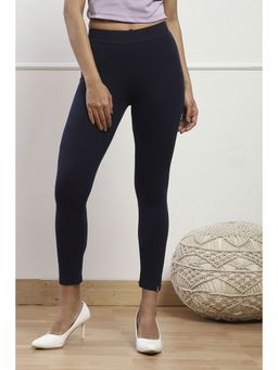 Biba - Women Navy Blue Cotton Blend Skinny Leggings