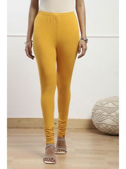 Biba - Women Yellow Cotton Dyed Churidar