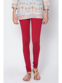 Biba - Women Dark Pink Cotton Solid Churidar