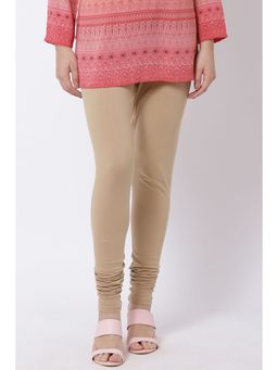 Biba - Brown Women Camel Cotton Dyed Churidar