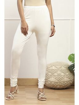 Biba - Women Off White Cotton Blend Solid Churidar