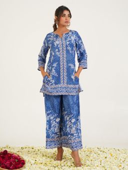 Autumnlane - Blue Rabha Azure Printed Co-Ord (Set of 2)