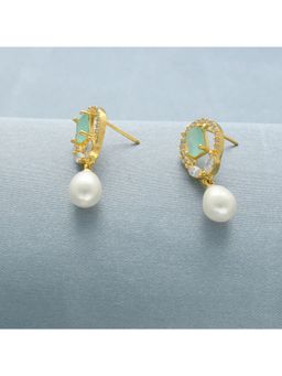 Sri Jagdamba Pearls - Pearls Gamati Pearl Green Earrings