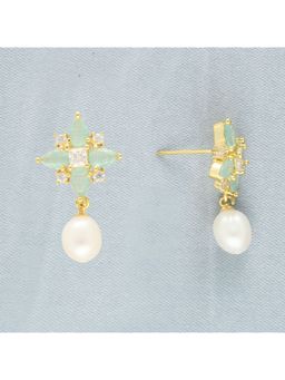 Sri Jagdamba Pearls - Pearls Yami Pearl Green Earrings