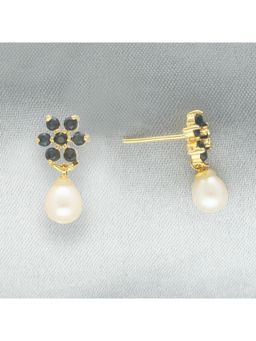Sri Jagdamba Pearls - Pearls Odika Pearl Black Earrings