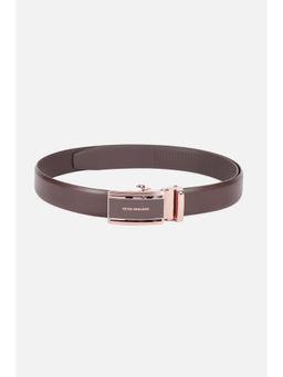 Peter England - Men Brown Solid Leather Belt