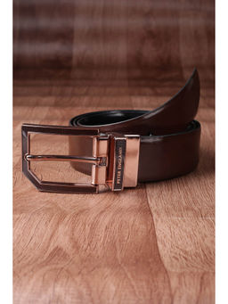 Peter England - Men Brown Solid Leather Belt