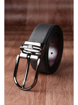 Peter England - Men Black Textured Leather Belt