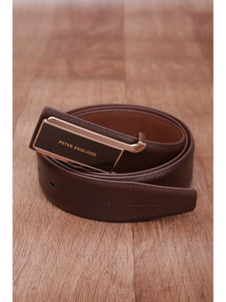 Peter England - Men Brown Textured Leather Belt