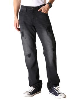 VUDU - Midnight Black Distressed Denim Jeans